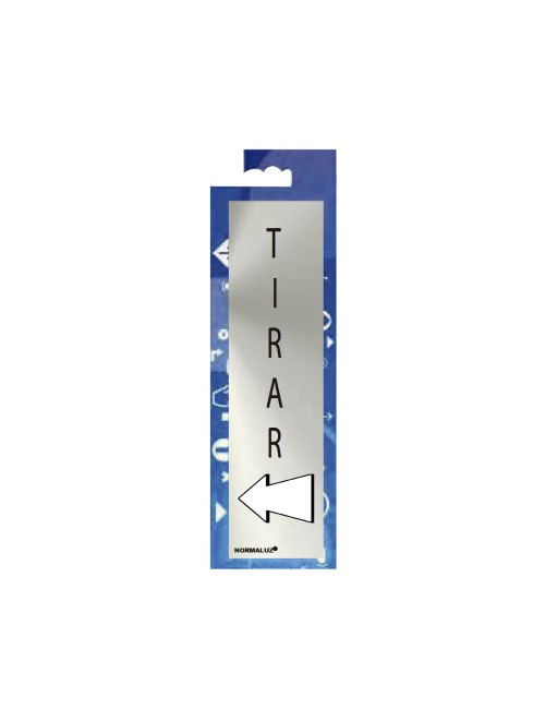 Cartel informativo "tirar" (inox adhesivo 0.8mm) 5x20cm normaluz