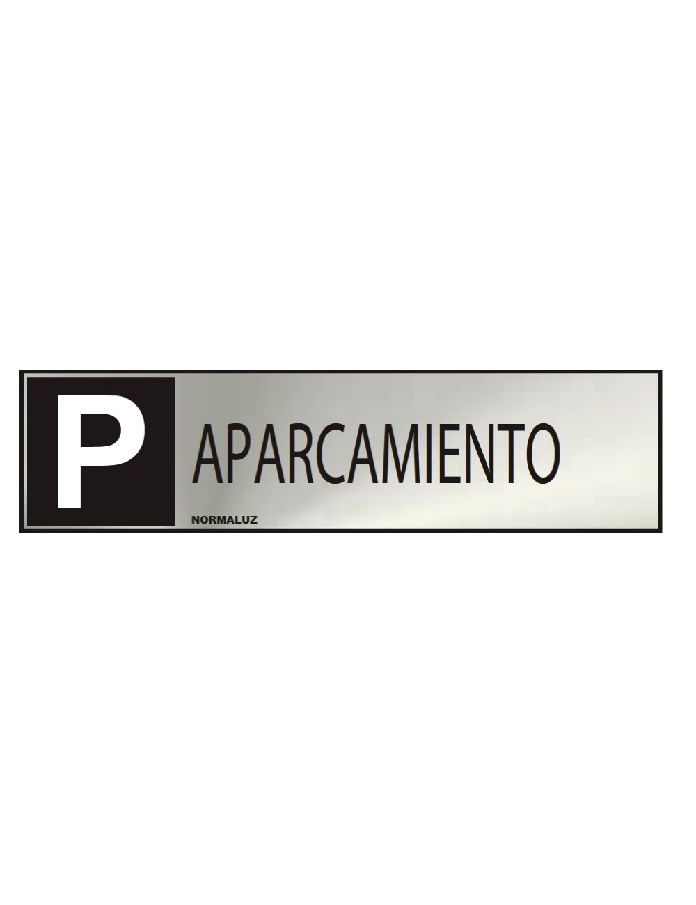 Cartel informativo "aparcamiento" (inox adhesivo 0.8mm) 5x20cm normaluz