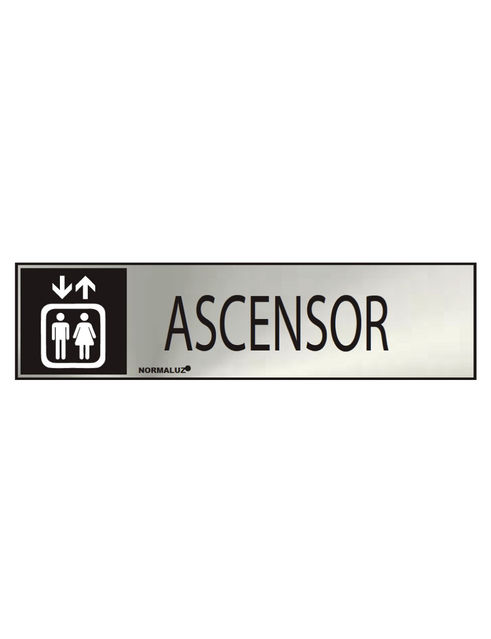 Cartel informativo "ascensor" (inox adhesivo 0.8mm) 5x20cm normaluz