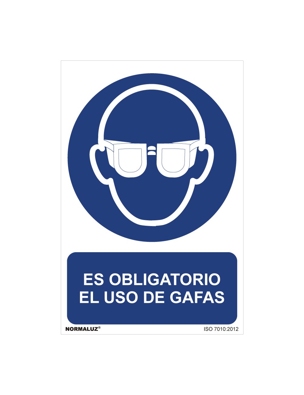 Cartel "es obligatorio el uso de gafas" (pvc 0,7mm) 30x40cm normaluz