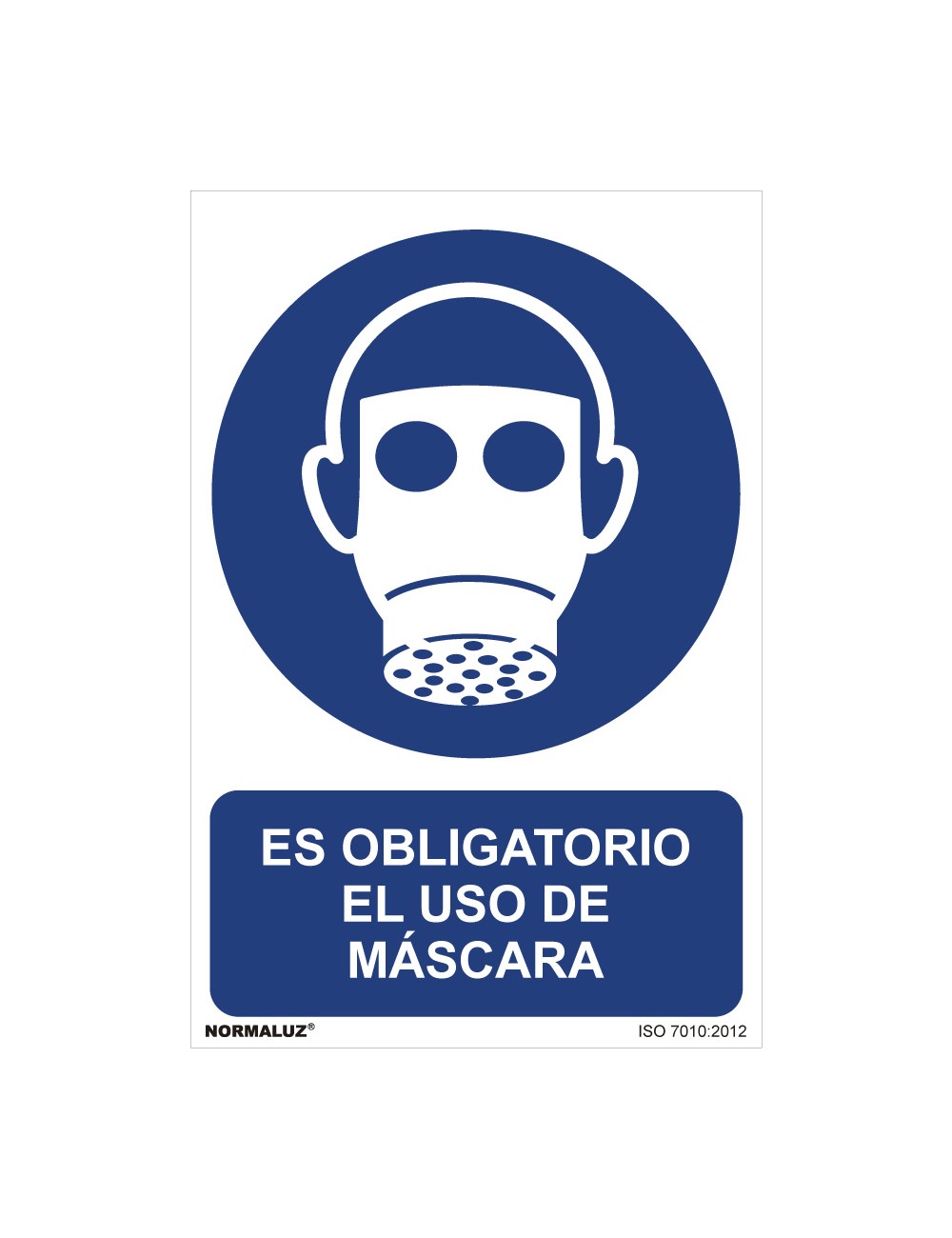 Cartel "es obligatorio el uso de mascara" (pvc 0,7mm) 30x40cm normaluz