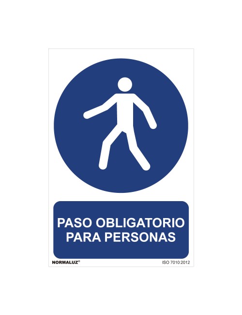 Cartel "paso obligatorio para personas" (pvc 0,7mm) 30x40cm normaluz