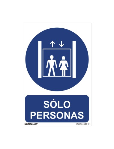 Cartel "solo personas" (pvc 0,7mm) 30x40cm normaluz