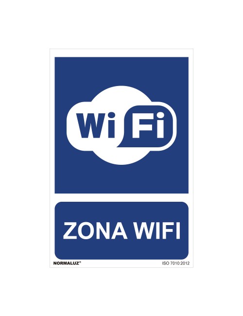 Cartel "zona wifi" (pvc 0,7mm) 30x40cm normaluz