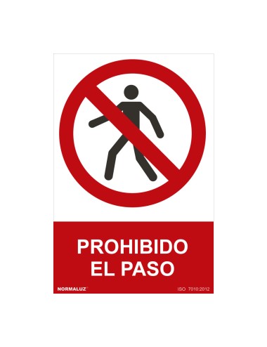 Cartel "prohibido el paso" (pvc 0,7mm) 30x40cm normaluz