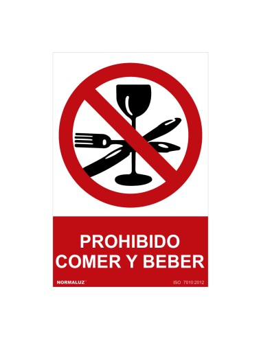 Señal prohibido "prohibido comer y beber" (pvc 0.7mm) 30x40cm