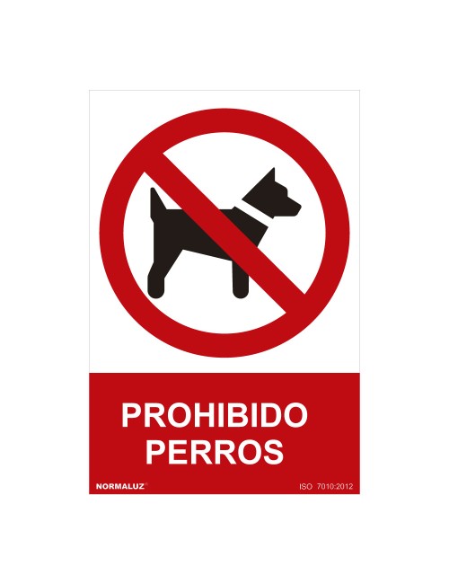 Señal prohibido "prohibido perros" (pvc 0.7mm) 30x40cm normaluz