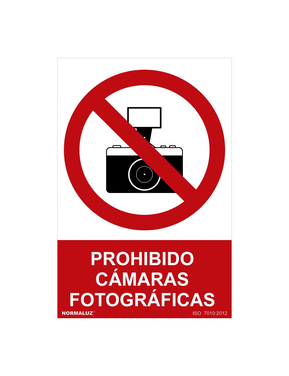 Señal prohibido "prohibido camaras fotograficas" (pvc 0.7mm) 30x40cm normaluz