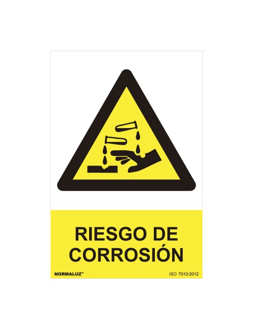 Cartel peligro "riesgo de corrosion" (pvc 0.7mm) 30x40cm normaluz