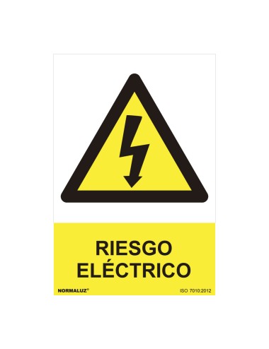 Cartel peligro "riesgo electrico" (pvc 0.7mm) 30x40cm normaluz