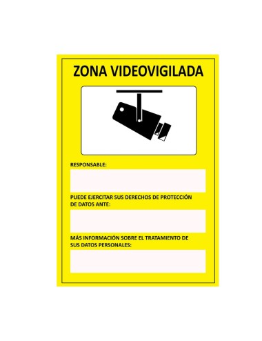 Cartel "zona videovigilada" adhesivo 15x20cm normaluz