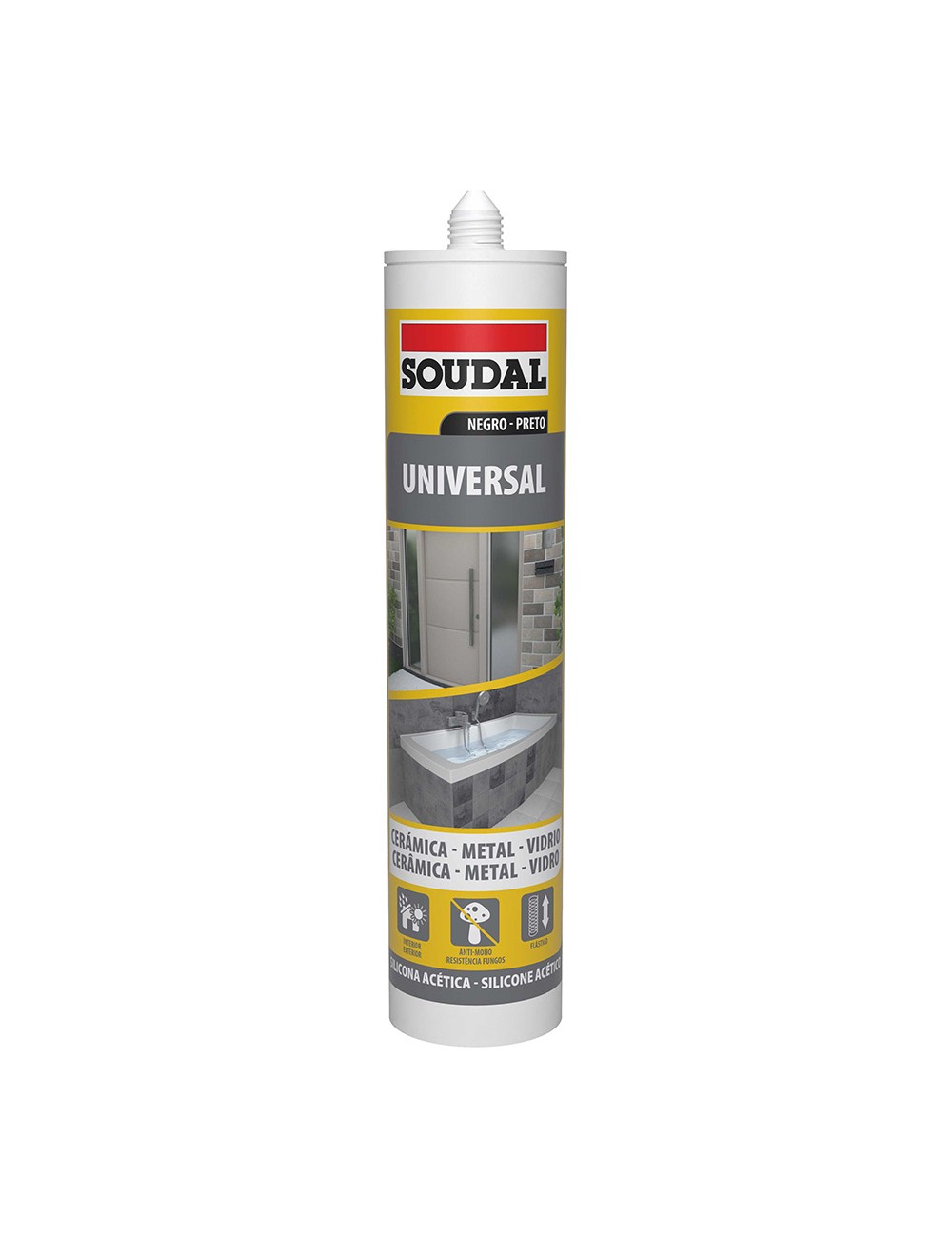 Silicona universal negra 280ml 115926 soudal