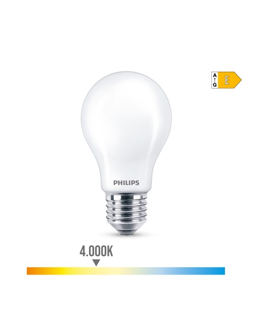 Bombilla standard led e27 8,5w 1.055lm 4000k luz dia ø6x10,4cm. philips