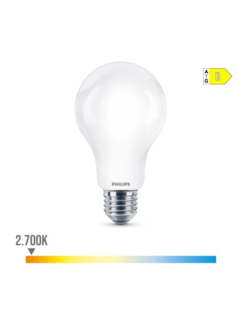 Bombilla standard led e27 13w 2000lm 2700k luz calida ø7x12,1cm. philips