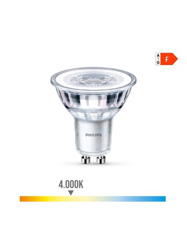 Bombilla gu10 led 4,6w 390lm 4000k luz dia ø5x5,4cm philips