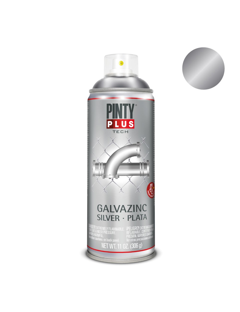 Spray galvanizado en frío plata pintyplus tech