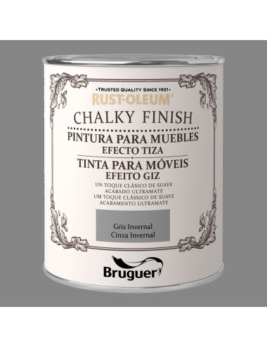 Rust-oleum chalky finish muebles gris invernal 0,750l 5397538 bruguer