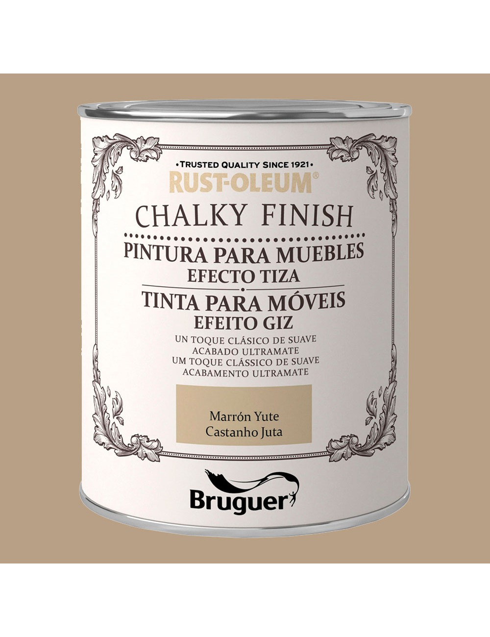 Rust-oleum chalky finish muebles marron yute 0,750l 5397544 bruguer