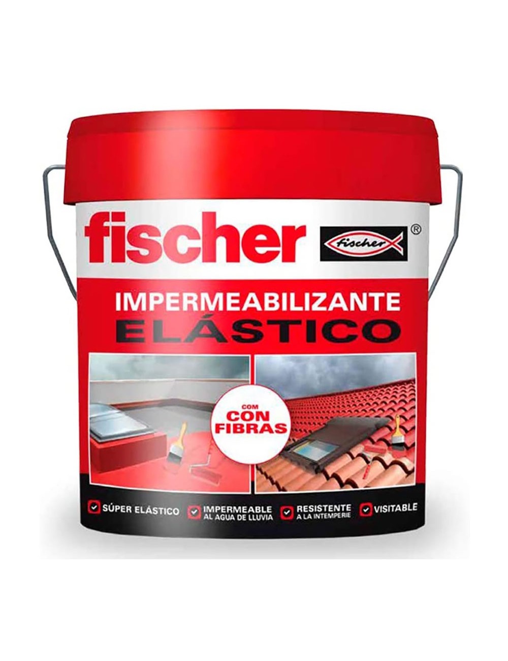 Impermeabilizante 15l gris con fibras 547154 fischer