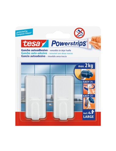 Tesa powerstrips hasta 2kg classic blanco 58010