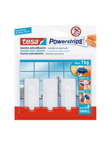 Tesa powerstrips hasta 1kg classic blanco 57530