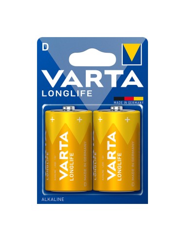 Pila alkalina varta d - lr20 longlife (blister 2 unid.) ø34,2x61,5mm