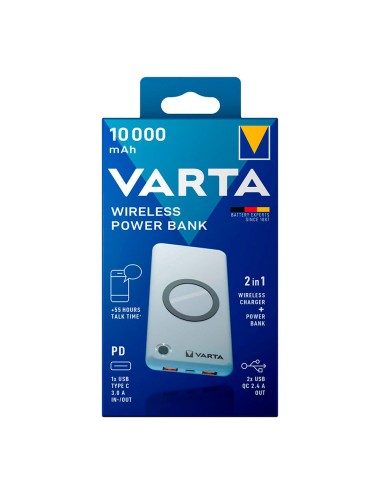 Wireless power bank 10.000mah varta 100/240v