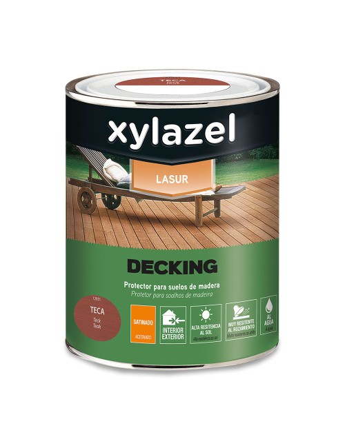 Xylazel protector de suelos de madera al agua de larga duración decking teca 0,750l