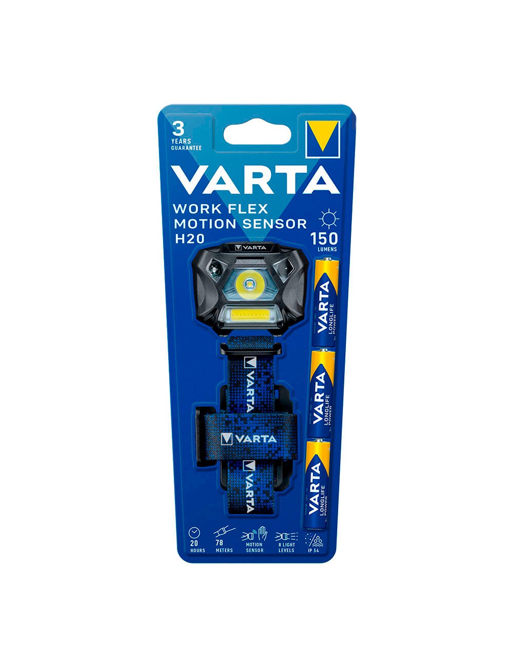 Linterna work flex motion sensor h20 varta