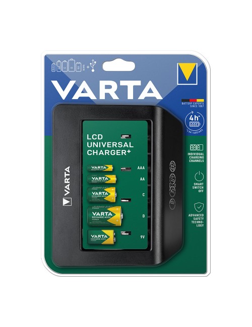 Cargador varta lcd multi charger+sin pilas 1600mah 100/220v 4h universal