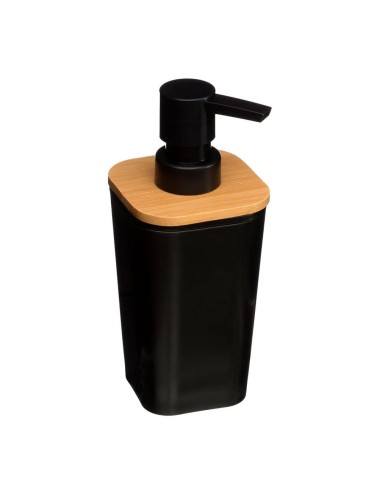 Dispensador de jabon baño bambu-negro colección 'natureo'