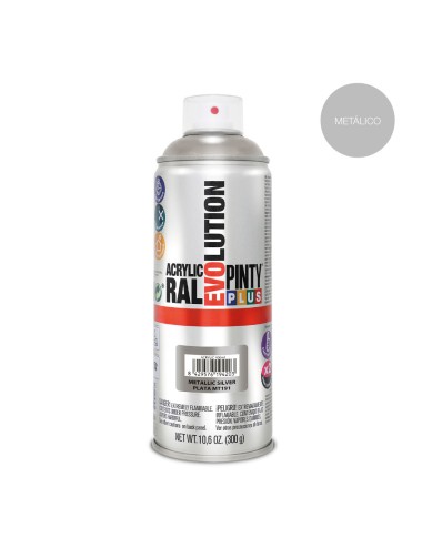 Pintura en spray pintyplus evolution metalizada 520cc plata mt191