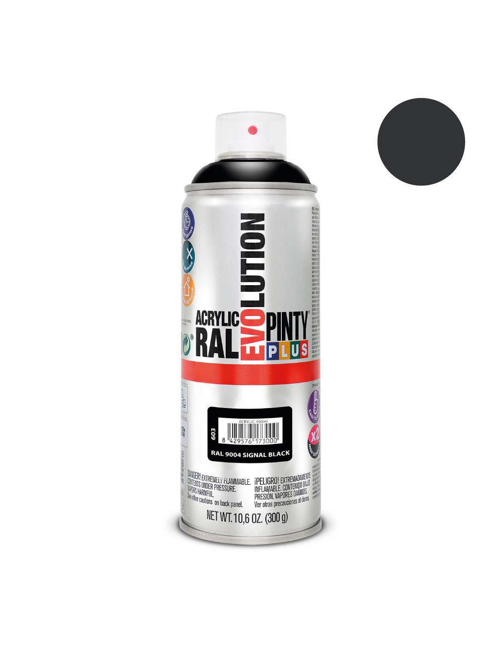 Pintura en spray pintyplus evolution 520cc ral 9004 negro señales