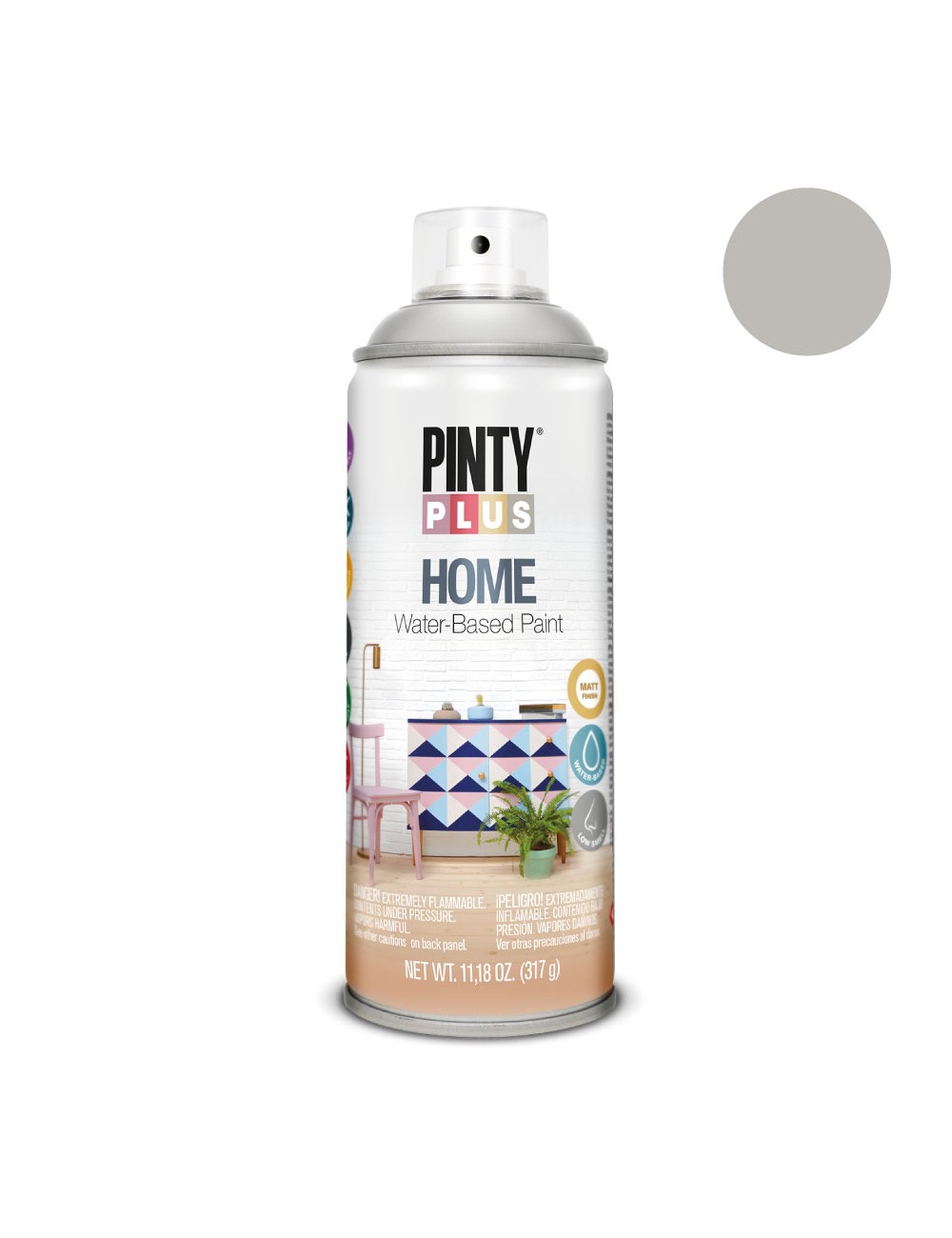 Pintura en spray pintyplus home 520cc grey moon hm116