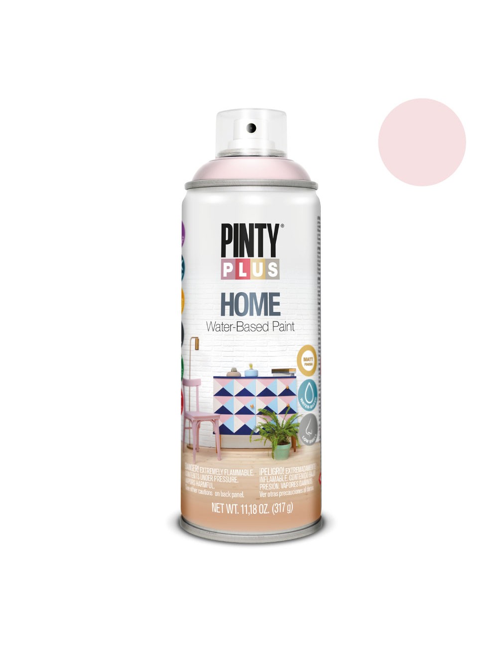 Pintura en spray pintyplus home 520cc light rose hm117