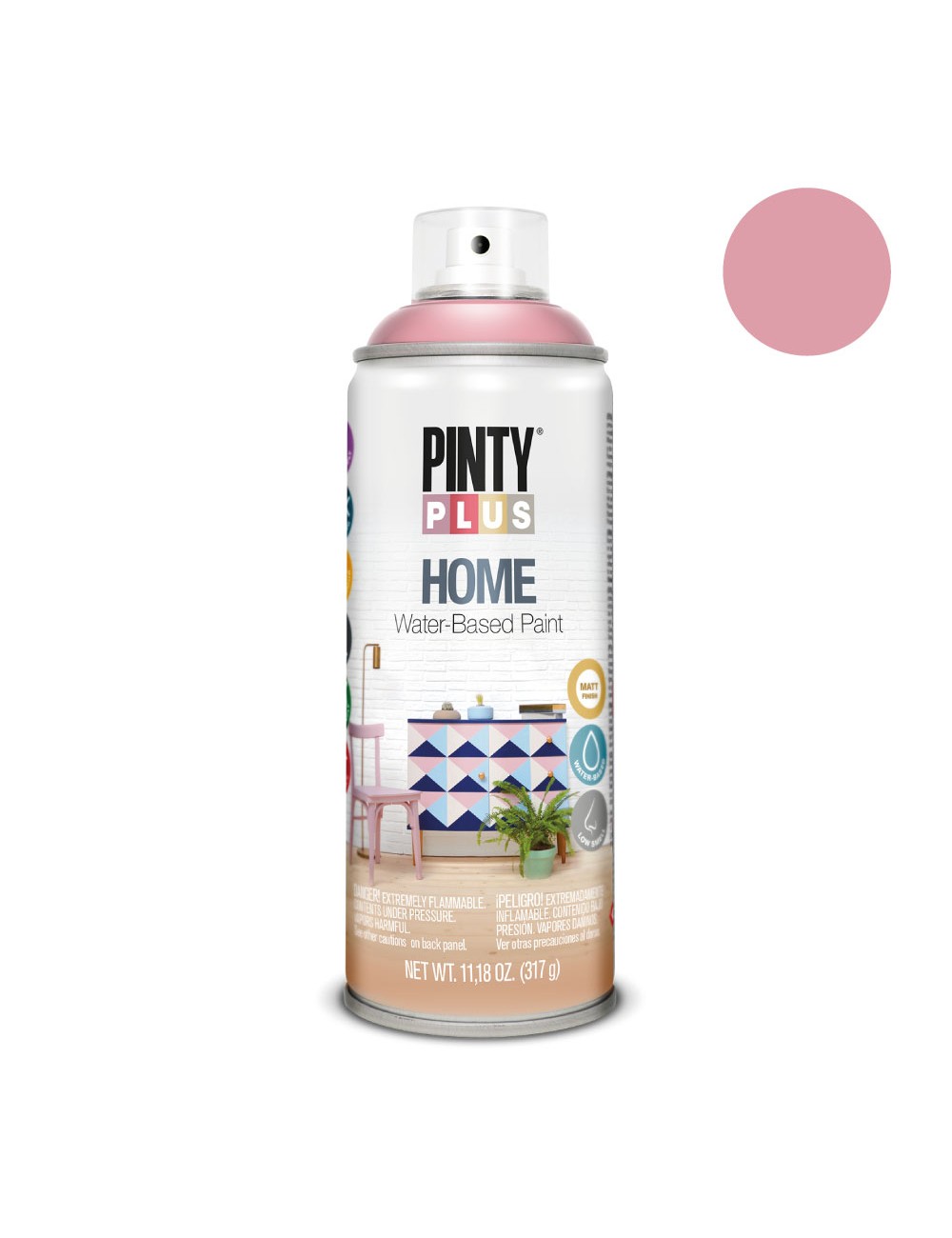 Pintura en spray pintyplus home 520cc ancient rose hm118