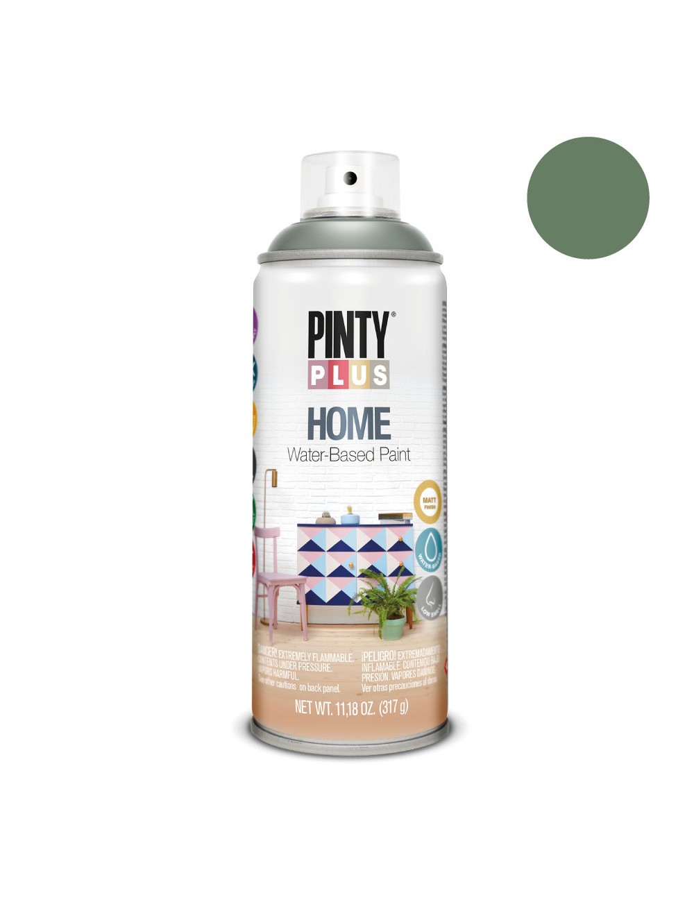 Pintura en spray pintyplus home 520cc green wood hm416