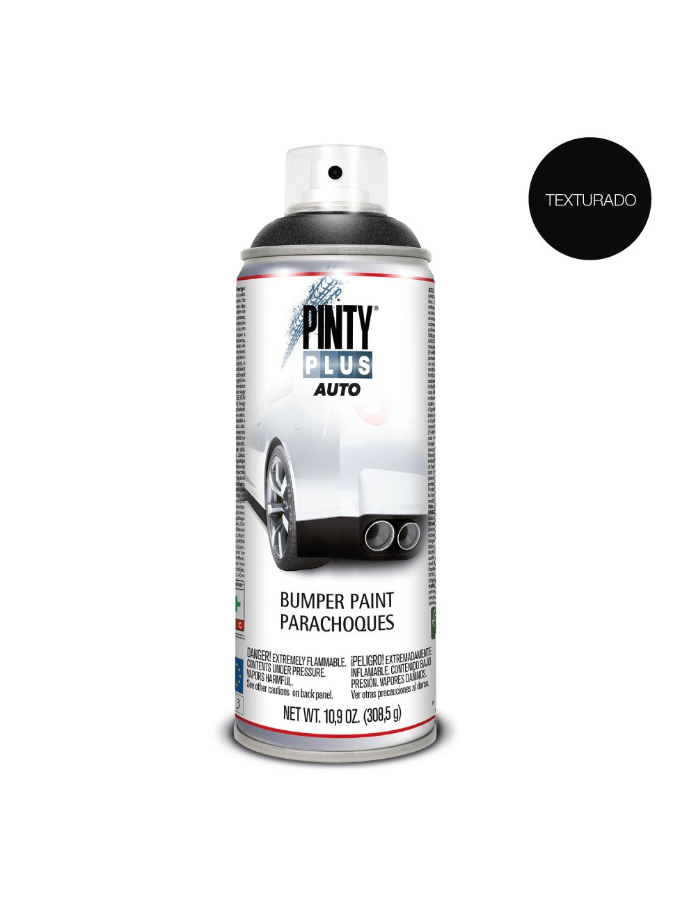 Pintura en spray pintyplus auto 520cc bumper texturado negro bt104