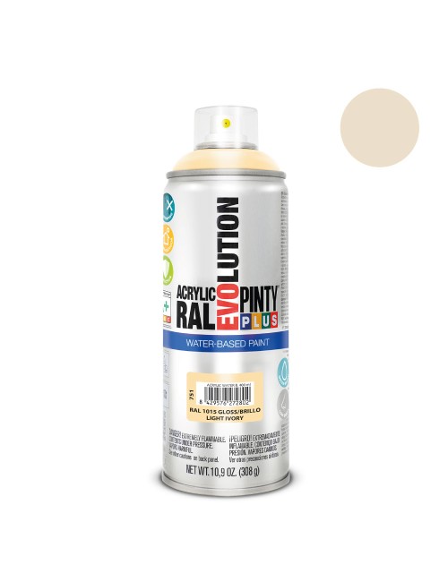 Pintura en spray pintyplus evolution water-based 520cc ral 1015 marfil claro