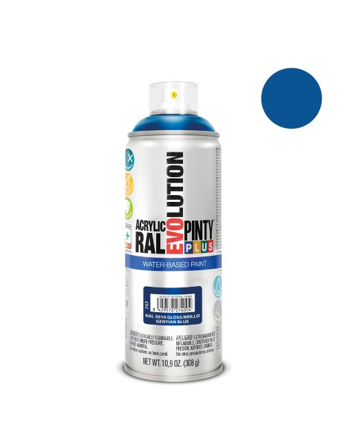 Pintura en spray pintyplus evolution water-based 520cc ral 5010 azul genziana