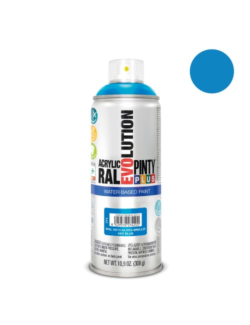 Pintura en spray pintyplus evolution water-based 520cc ral 5015 azul celeste