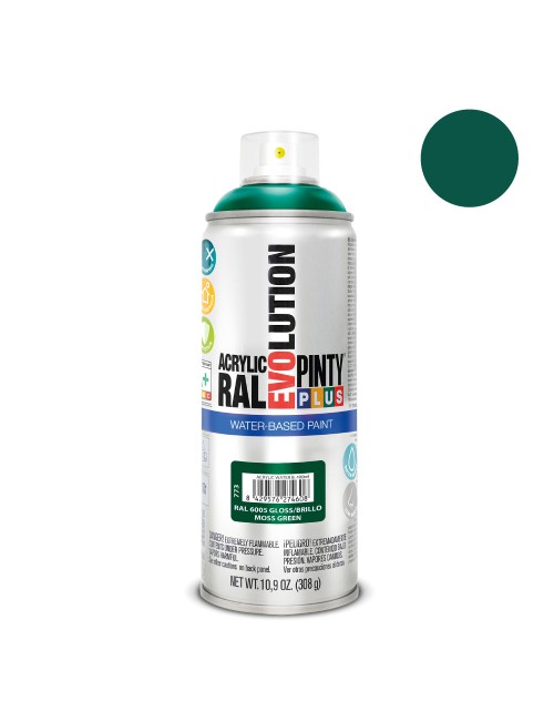 Pintura en spray pintyplus evolution water-based 520cc ral 6005 verde musgo