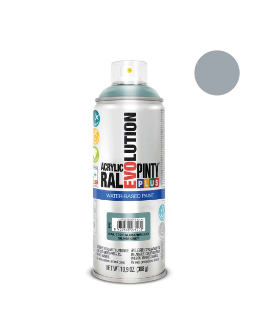 Pintura en spray pintyplus evolution water-based 520cc ral 7001 gris plata