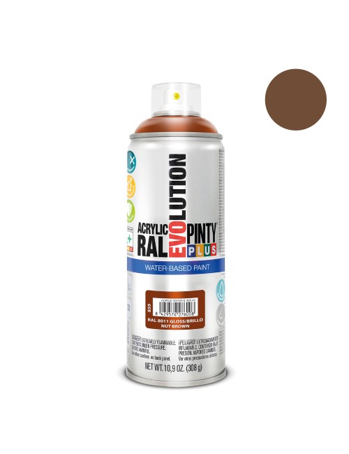 Pintura en spray pintyplus evolution water-based 520cc ral 8011 pardo nuez