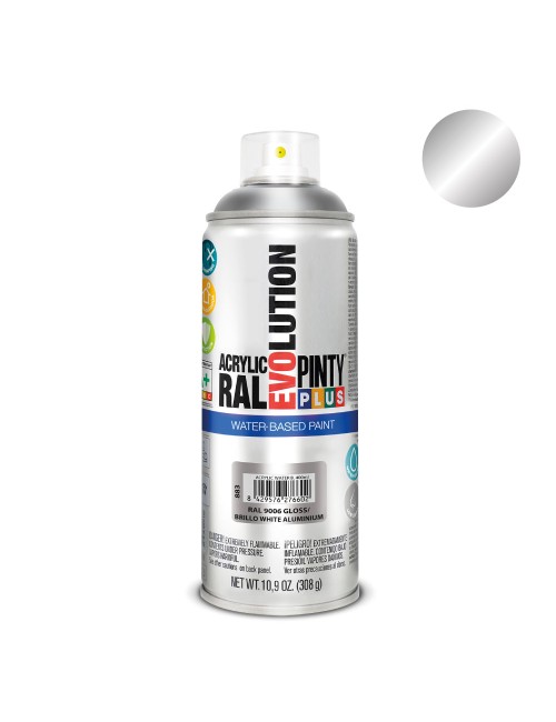 Pintura en spray pintyplus evolution water-based 520cc ral 9006 aluminio blanco