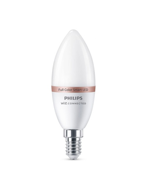 Bombilla led vela e14 4,9w 2.700k-6.500k 470lm wifi philips wiz