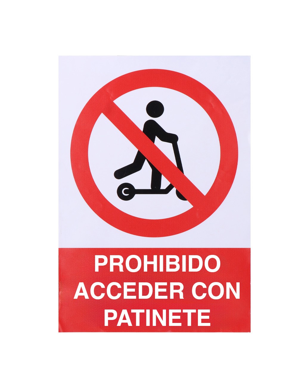 Señal adhesiva "prohibido acceder con patinete" 21x30cm