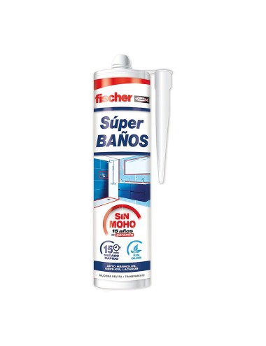 Super baños silicona translúcida antimoho sin olor 280ml 563065 fischer