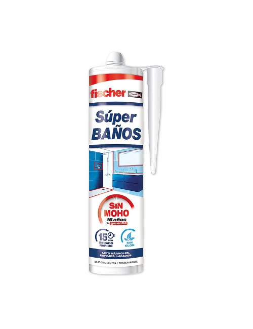 Super baños silicona blanca antimoho sin olor 280ml 563064 fischer