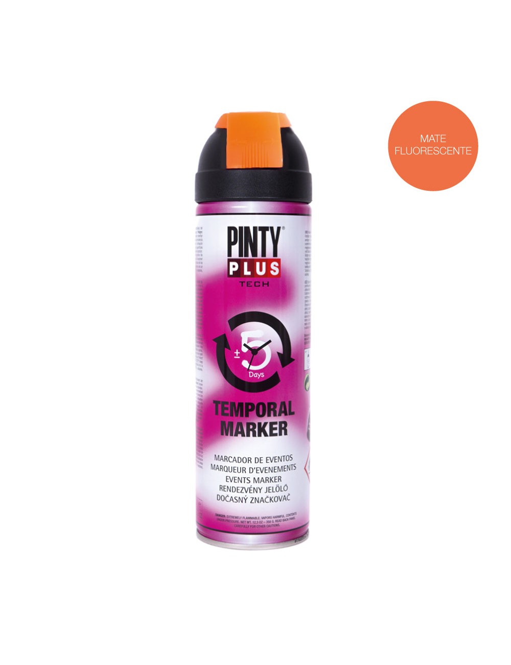 Pintura en spray pintyplus tech marcador eventos 650cc naranja t143